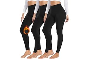FULLSOFT 3 Pack Fleece Lined Leggings Women High Waisted Workout Winter Warm Thermal Yoga Pants