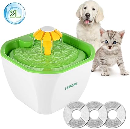Ledgle Fontaine à Eau Pour Chat Chien Ultra Silencieuse Automatique Avec Capacité 20l 3 Filtres Inclus