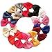 Yazon 15pcs Fabric Bows Hair Clips for Baby Girls 4 inch Burlap Hair Bows With Alligator Clips For Toddler Kids Boy Bows Tie
