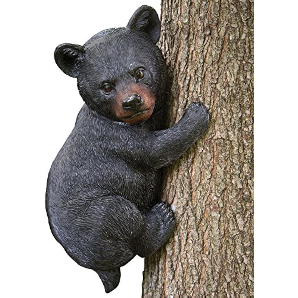  Baby Bear Up Tree Garden Peeker Hugger Outdoor Sculpture Gifts And