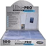 Ultra Pro 9 Pocket Pages Silver Series 100 Pages of Card Sleeves for Trading, Baseball Card Binder, Pokemon and Baseball Card