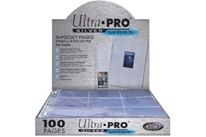 Ultra PRO - 11-Hole Punch 9-Pocket Pages Silver Series, 100 Pages to Store Trading Cards, Baseball cards, Pokemon and Baseball Card Sleeves, Card Protector Sheets for Binders