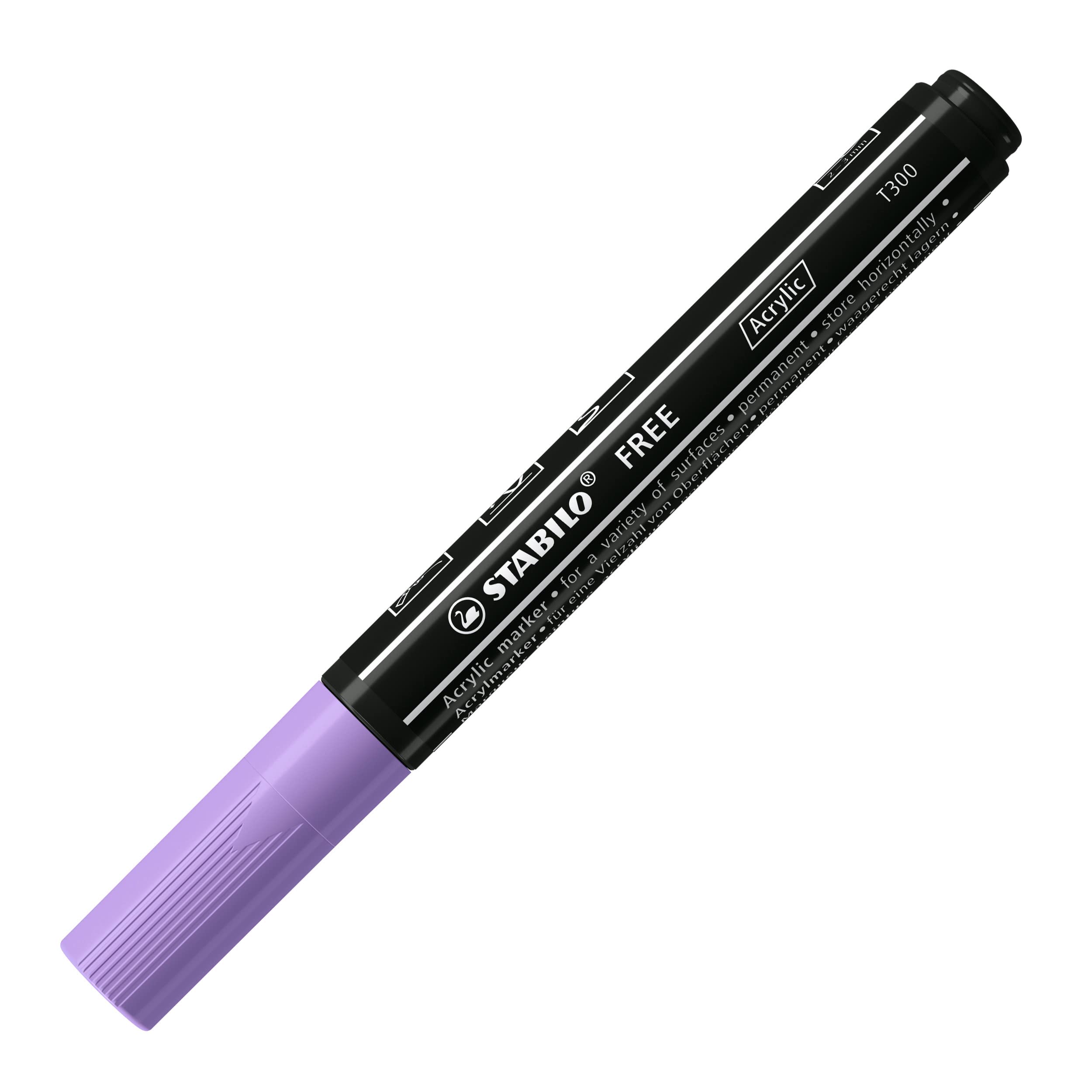 STABILO Acrylic Marker FREE Acrylic - T300 2-3 mm Bullet Tip - Box of 5 - Light Lilac