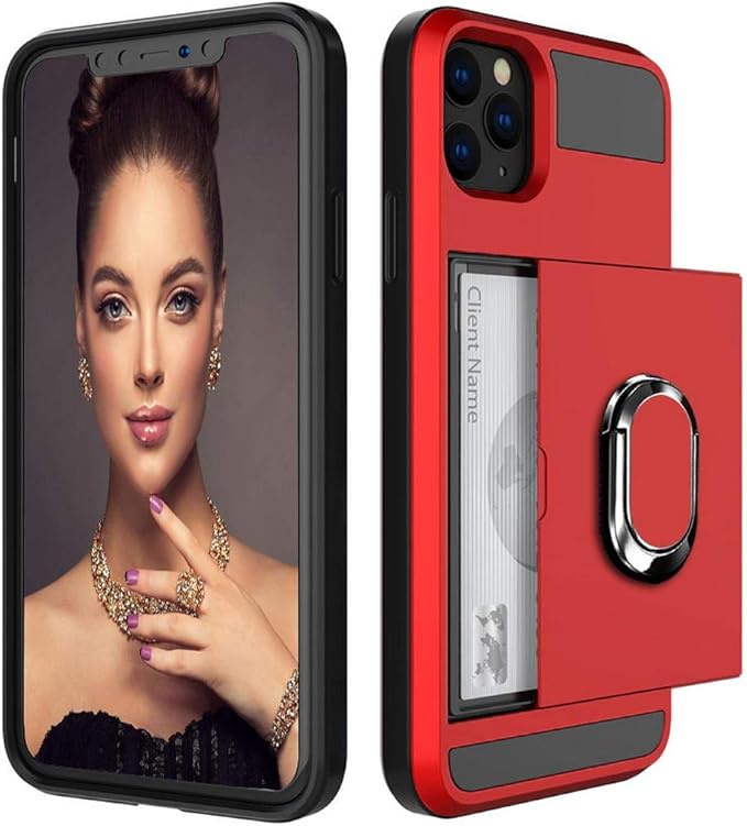 Amazon チー ムジファッションゴージャスなスライドカード電話ケースfor Iphone12 Mini 11 X Xr Xs Maxproカバー カードホルダーリングケースfor Iphone7 8 6 6splusケース Red 12 12 Pro 6 1 家電 カメラ オンライン通販