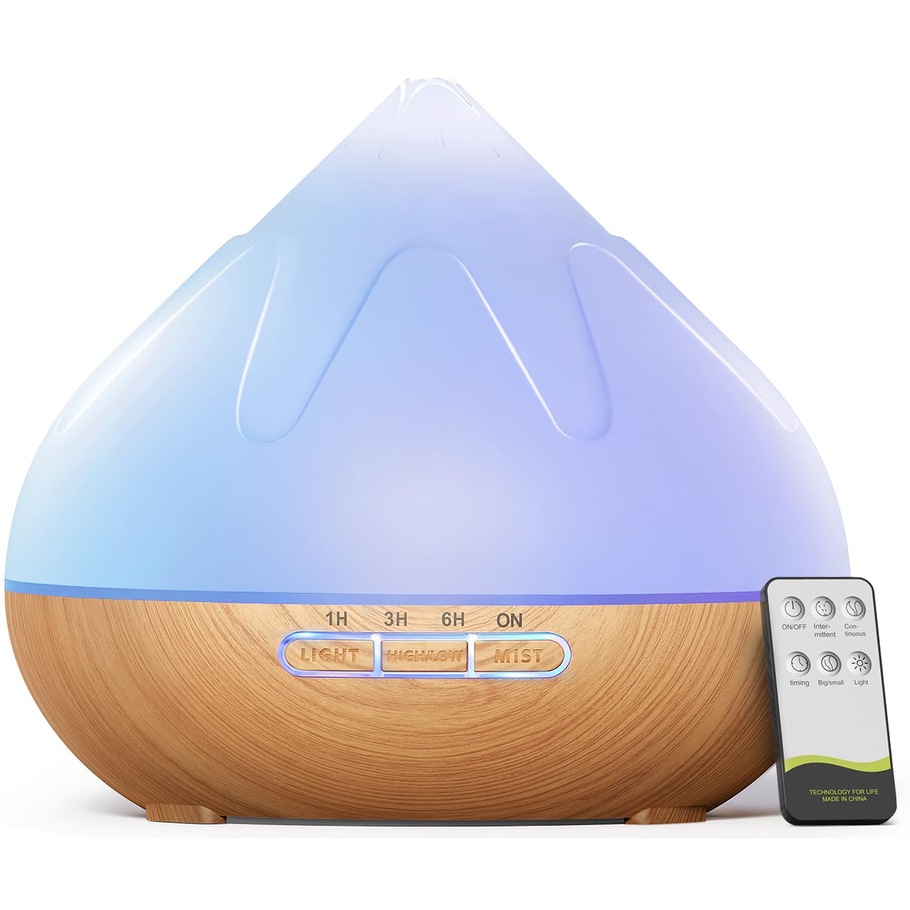 Photo 1 of Dynooper Essential Oil Diffuser for Home: 500ML Aroma Diffuser for Hotel Office Yoga Room - Humidifier with 14 Colors LED Night Light for Kids/Women Home Relaxation,Brown