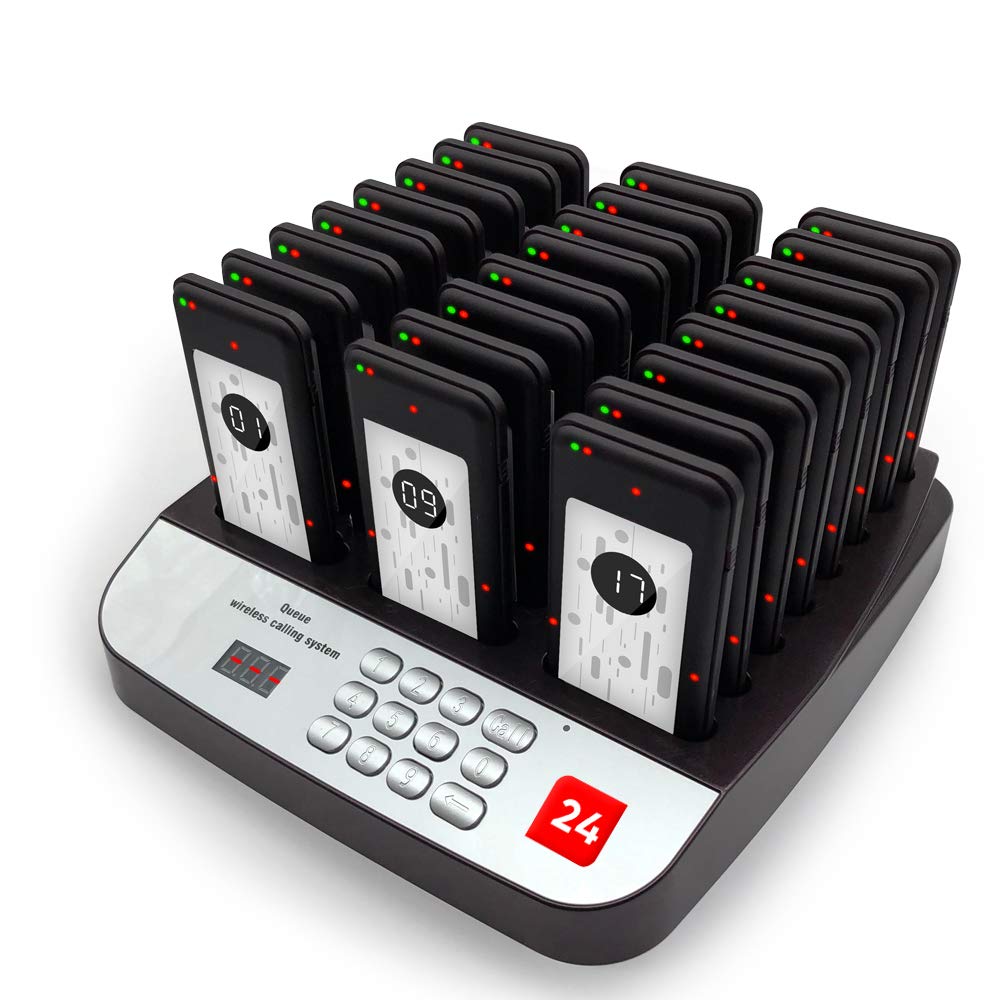 Nolas 24 Social Distancing Pagers for Restaurant Buzzer Beeper Message