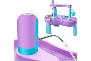 Intoypad Water Table Pump, Battery Powered Water Pump for Kids 3 Hours Non-Stop Fun Summer Outdoor Water Play Table Accessories for Step2 Water Table Toys for Kids Toddlers Purple
