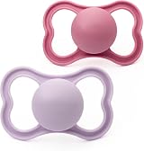 MAM Air Soothers 6-18 Months 2 Pack Pink With Self Sterilising Case