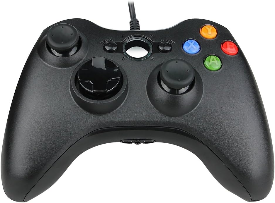 Pekyok XW03 PC Controller Xbox 360 Wired USB Gamepad Compatible for Microsoft 360 Console Windows PC Laptop Computer-Black