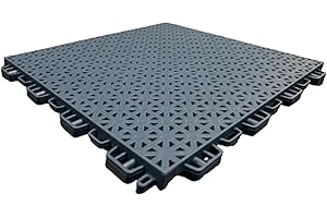 SnapGRID LX2 Interlocking Court Tiles – 1'x1', 24/Pack (24 sq ft) – Durable, Slip-Resistant, Self-Draining Surface for Basket