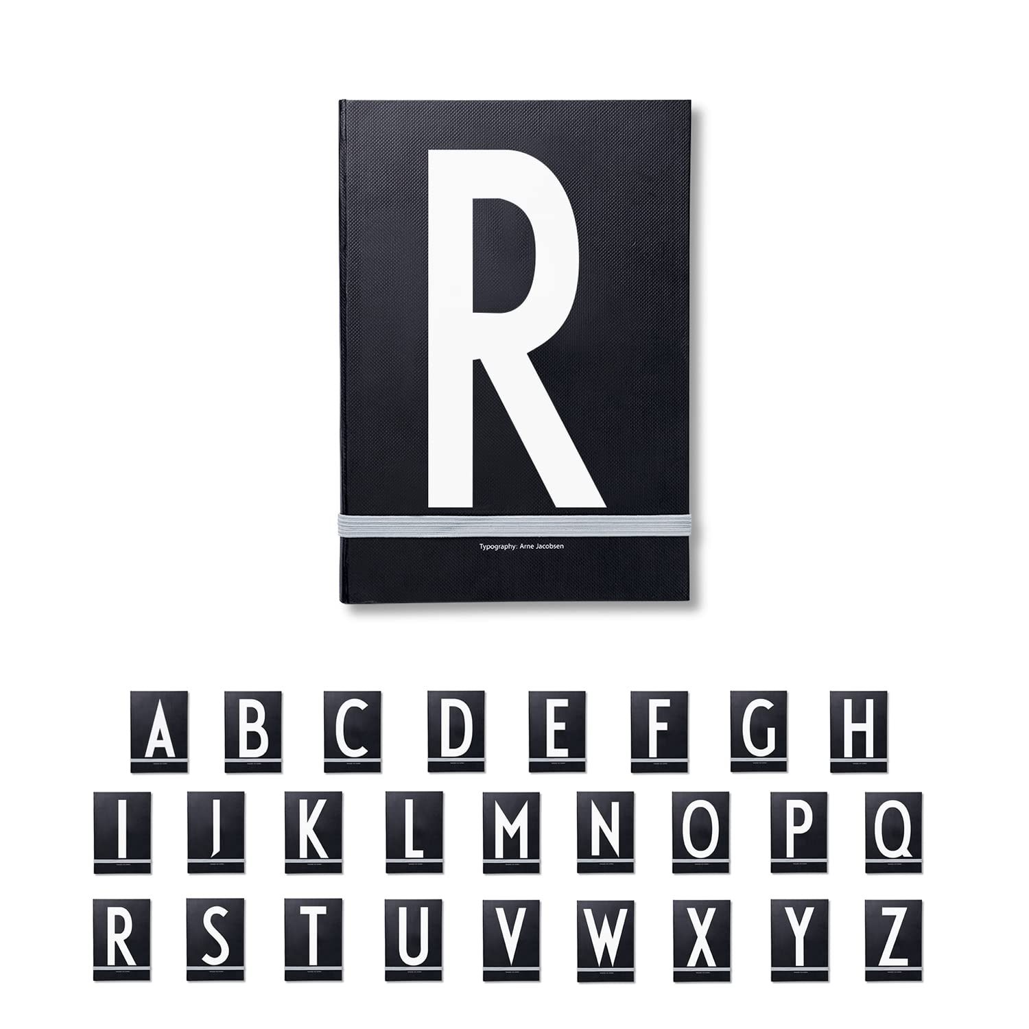 Design Letters Personalised Black Notebook (A-Z) | 2025 Diary A5 | Hardcover A5 Notebook with Ribbon Bookmark | Ideal as Journal, Diary, Planner | 2025 Journal with 146 Pages for Office, School, Home