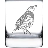 Bevvee Quail Whiskey Rocks Glass - Fun Bird Themed Gifts and Decor for Men & Women - 10.25 Glasses