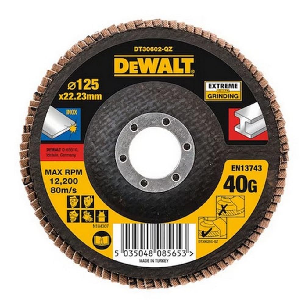 DEWALT DT30602-QZ Flap Disc K40 flat, 4.92"