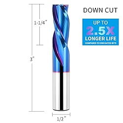 EANOSIC Downcut Spiral Router Bit 3-Flute with