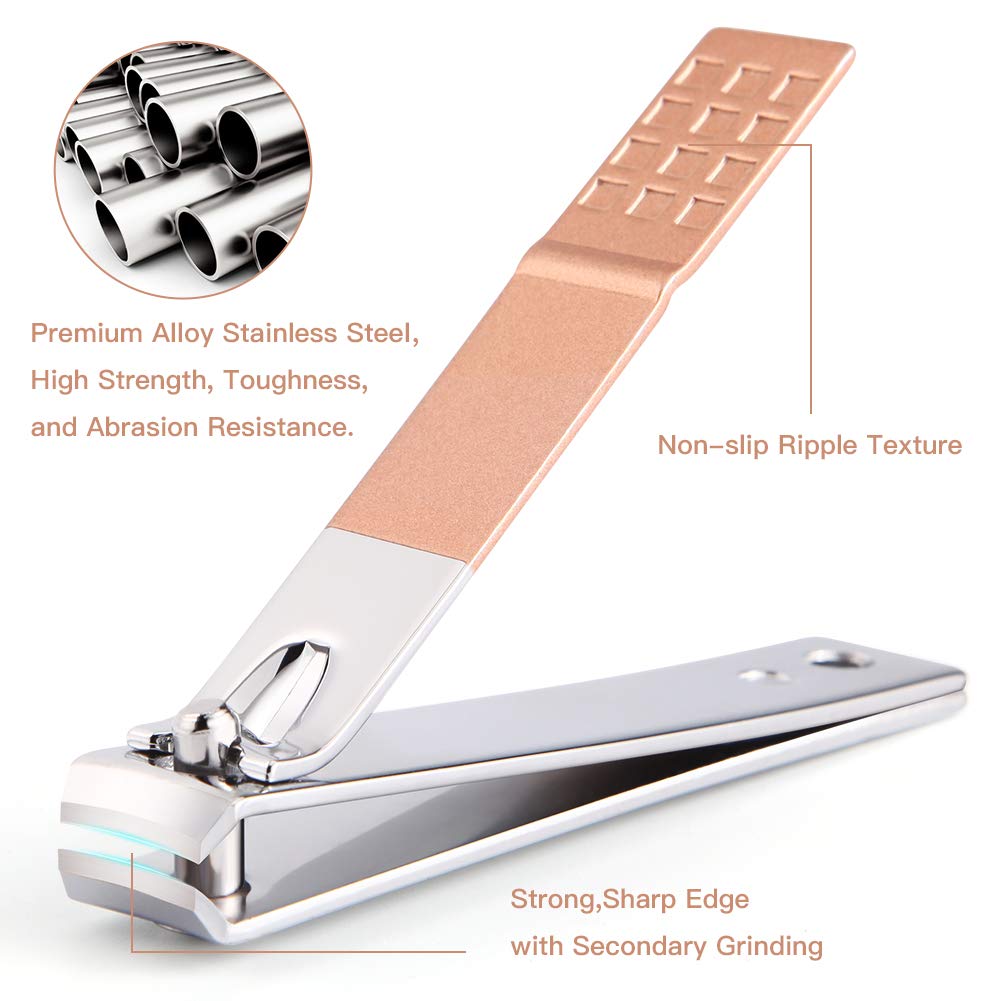 Manicure Set, 18 In 1 Ultra Sharp Sturdy Nail Clippers Sets, Manicure Kit for Men and Women, Professional Nail Care Tools for Fingernails & Toenails, Pedicure Kit with Portable Stylish Case(Rose Gold) : Beauty