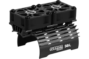 ARRAROWN RC Car Motor Cooling Fans Surpass Hobby 30mm Twin Motor Fan with Metal Heatsink 3650 3660 540 550 Brushless Motor Replacement Parts for 1/10 RC Car 36-38mm Brushless Motor