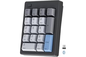 Wireless Mechanical Number Pad, Bluetooth 5.0&2.4G Wireless Dual Mode Hot Swappable Numeric Keypad,17 Keys Gasket Numpad, Ten