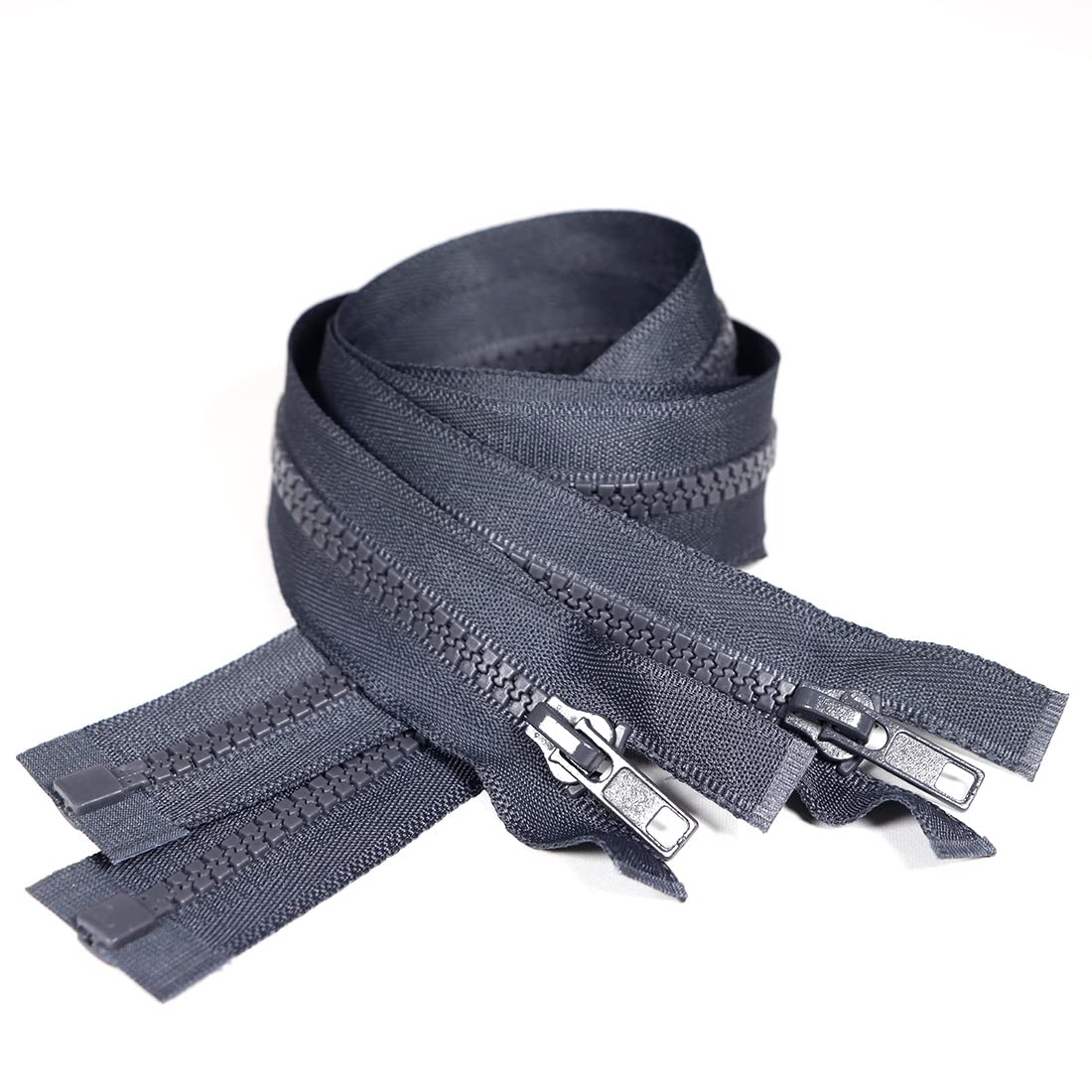 2 Pieces, 8 Sizes, Injected Zipper 5# Separator for Jacket, Coat Sewing, White, Black, etc. 20 Colours, Divisible Plastic Zipper (3617, 50cm)