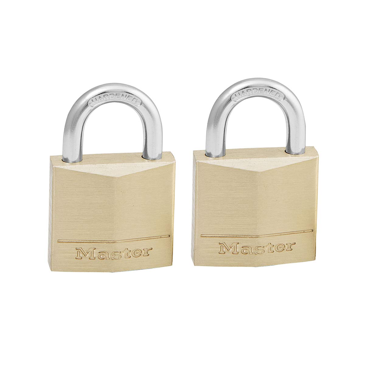 Master Lock 130EURD Pack of 2 Key Padlocks with Brass Body, Gold, 4,9 x 3 x 1,2 cm — image 1