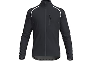 Wulibike Cycling Jackets for Men, Reflective Running Jacket Men Winter Cold Weather Cycling Clothing Full Zip with Pockets