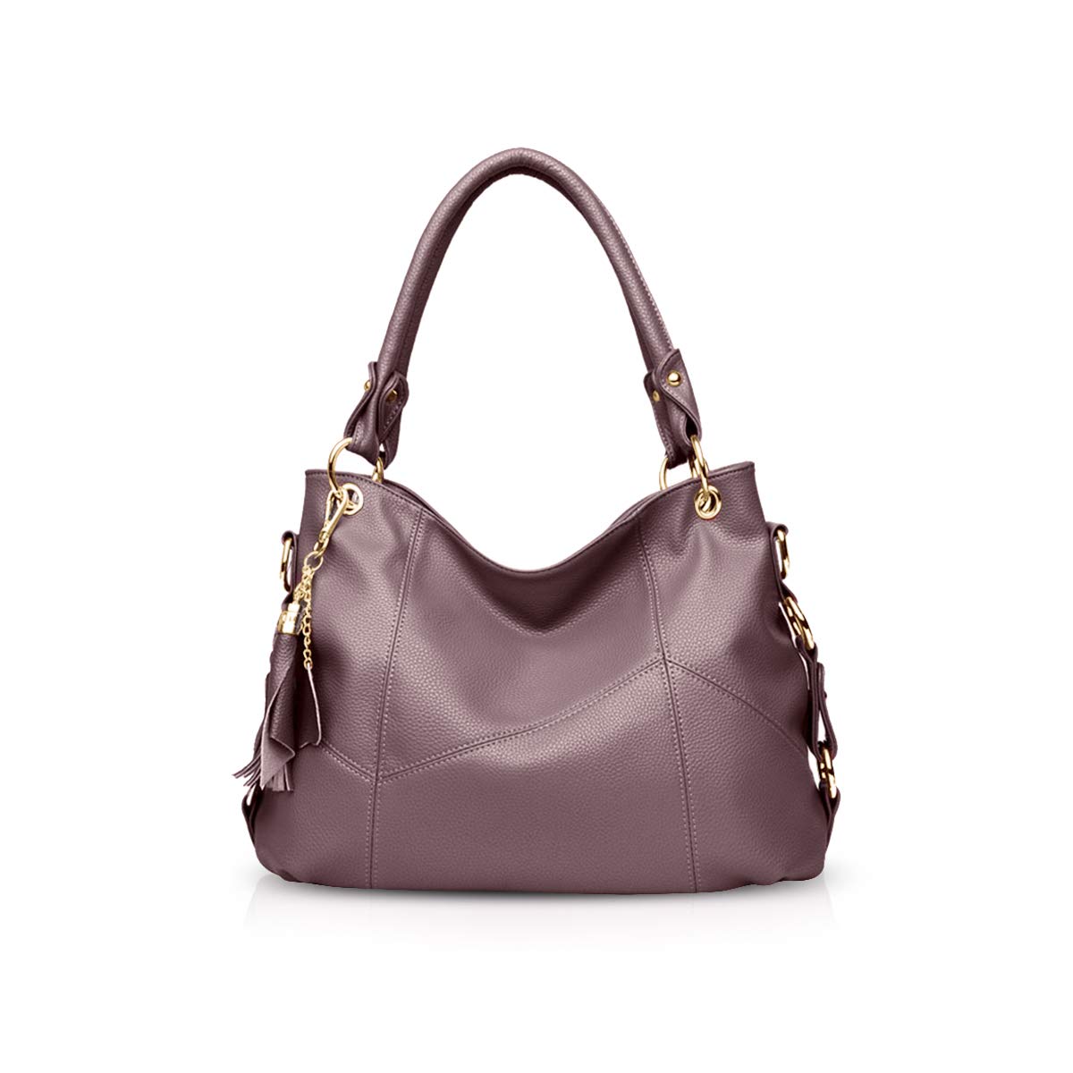 NICOLE & DORIS Women Handbag Large Capacity Shoulder Bags Soft Leather Hobo Bag Fashion Cross-Body Bags Top-Handle Bags with Tassel Purple
