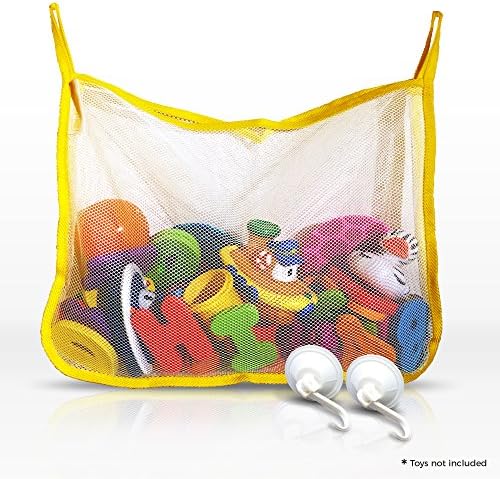 Bath and Shower Toy Organiser Set - Large Mesh Bath Toy Net with 2 Strong Suction Cups For Smooth Surfaces - Keep Your Kid's Bath Tub Toys Dry and Off of the Bathtub and Bathroom Floor - For Showers