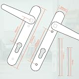 Bwintech 1 Set Black UPVC Door Handle 92mm 210mm Backset 122mm Screw Hole view 2