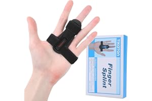 Tikaton Trigger Finger Splint, Adjustable Support, Finger Brace for Alleviating Finger Locking, Popping, Bending, Tendonitis, Stiffness, Pain Relief - Left or Right Hand