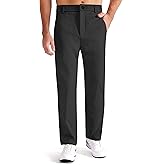 QIUDAOHENG 2 Pack Men's Golf Pants Stretch Waist Circumference Work Casual Long Pants 4-Pocket