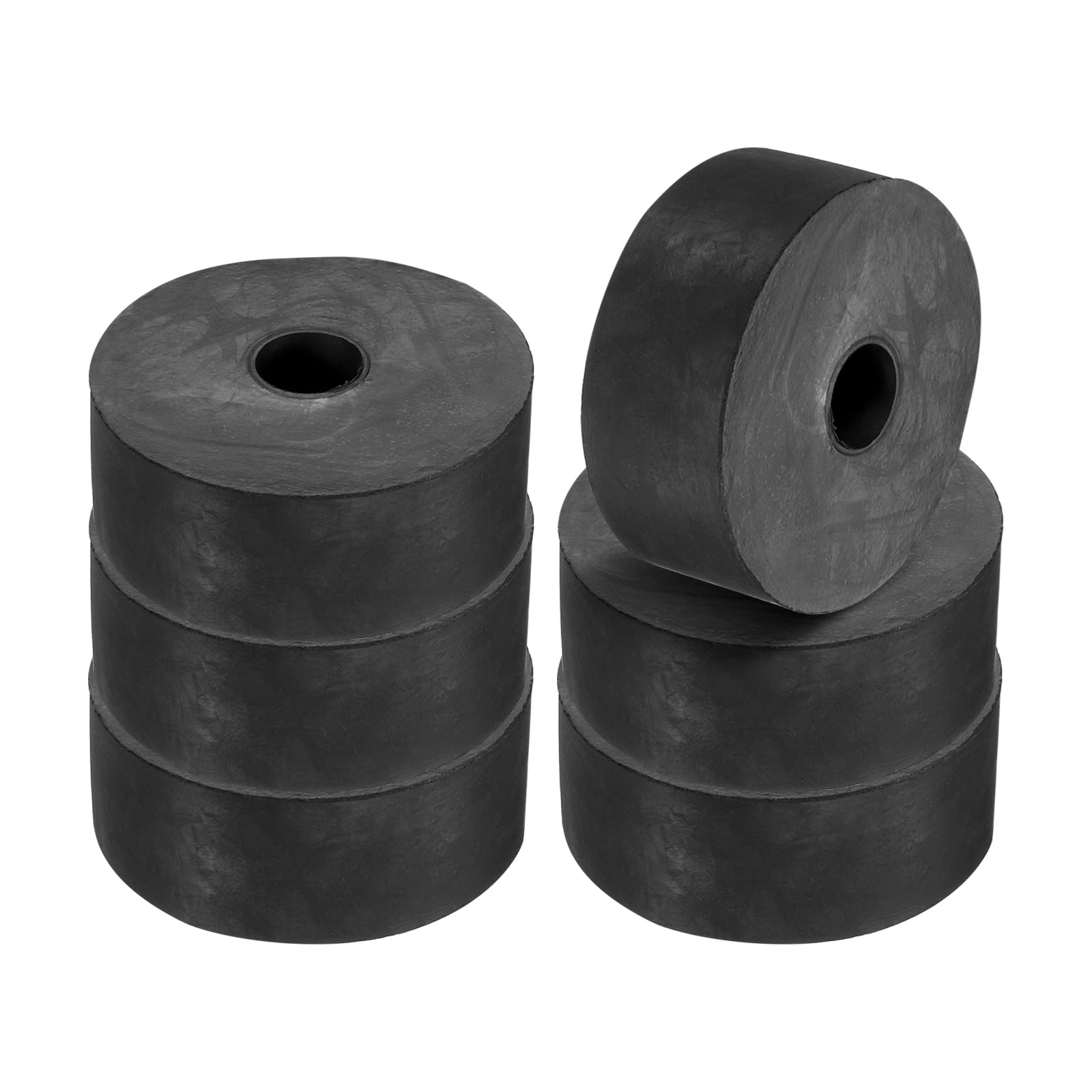 PATIKIL Multi Purpose Rubber Spacer, 6 Pcs 2"OD 0.47"ID 0.8"Thickness Neoprene Round Anti-Vibration Isolation Pads Isolator Rubber Bushings Spacer Washer for HVAC Bolts Car Accessories