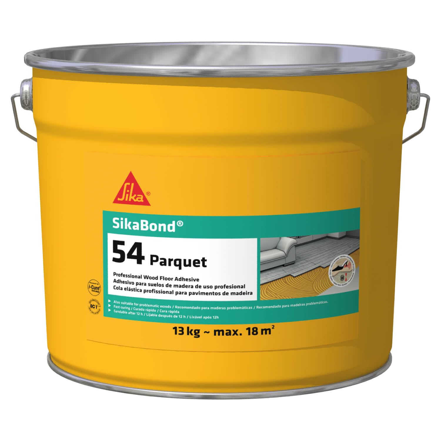Sika – SikaBond 54 Professional – Parquet Wood Floor Adhesive – Fast Curing – Solvent Free – Interior Use Only – Beige – 13kg