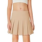 Haloumoning Girls Pleated Skirts School Kids Casual Mini Flare A Line Uniform Skorts Skirt 5-14 Years