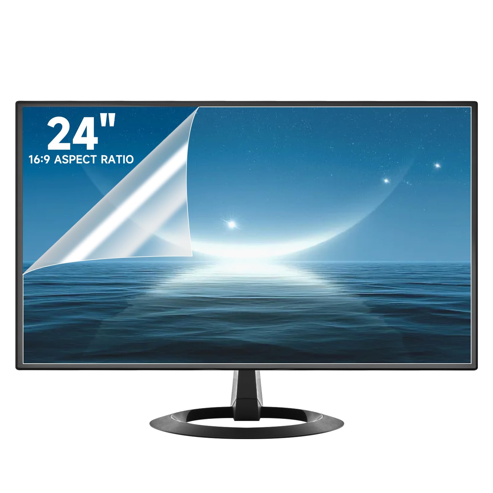 Photo 1 of 2 Pack 24 Inch Anti Glare Computer Screen Cover for 1080p Computer Monitors, Eye Protection Anti Scratch & Anti Glare Film for 24'' with (1920 x 1080) 16:9 Ratio Monitors