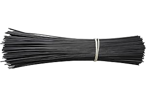 AMERRY 8" Black,300 PCS Plastic Cable Ties Plastic Twist Ties, Garden Plant Twist Tie Cable Tie for Bread Candy Bags, Gift Bags (Circular design，Bold material)