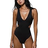 YAKISWIIM Women One Piece Swimsuit Cut Out Monokini Swimwear