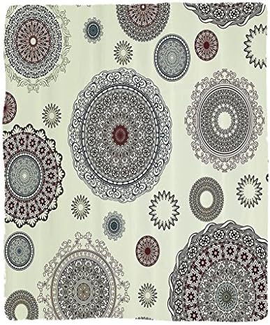 Chaoran 1 Fleece Blanket on Amazon Super Silky Soft All Season Super Plush Beige Decor etOrnate Round Motifs Forms Oriental Nostalgic Islamic Arttyle Old World in Retro Art Deco Home Accessories Extra