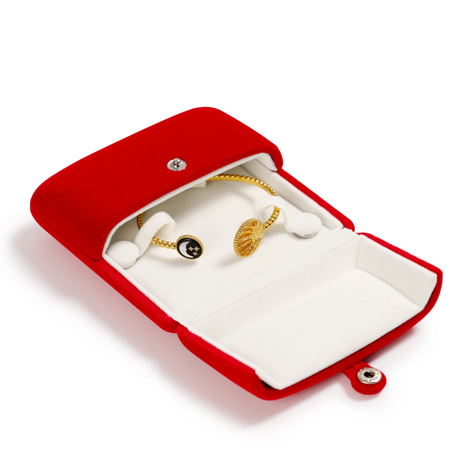 Oirlv Velvet Bracelet Box Double Open Bangle Gift Box for Birthday, Valentine's Day, Anniversary, Christmas