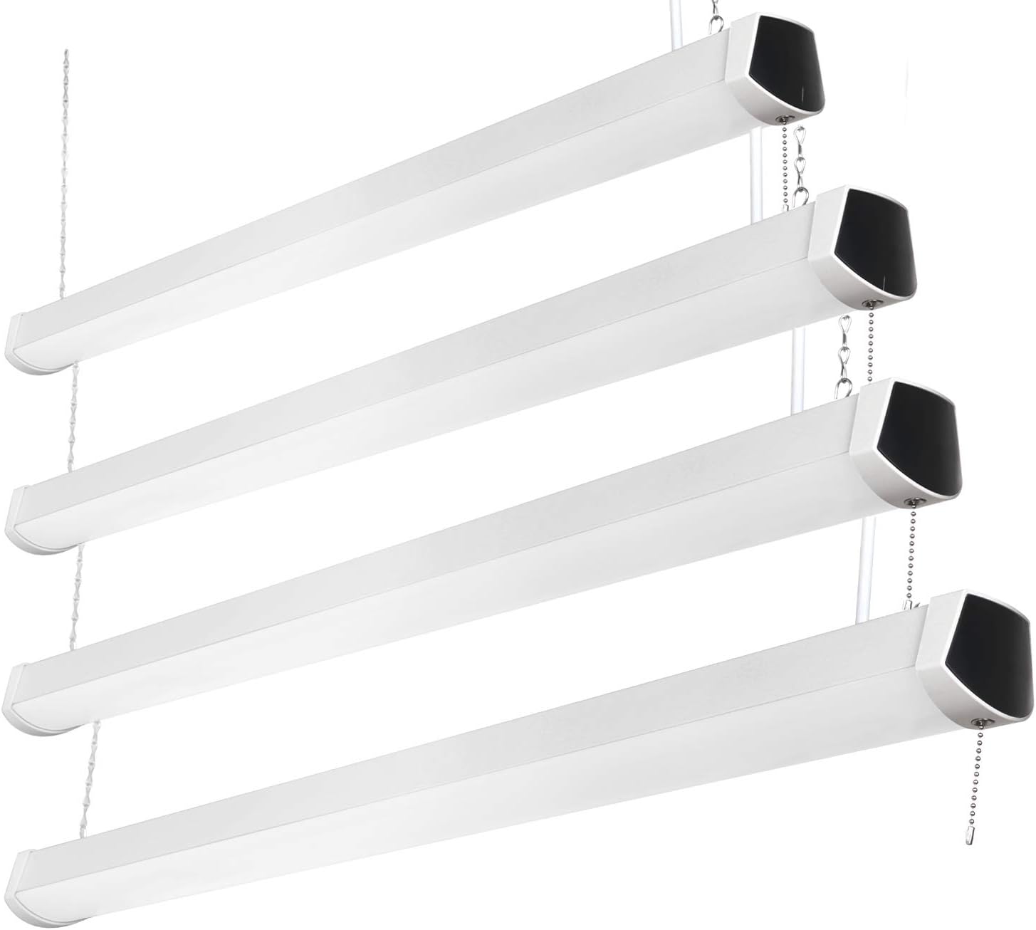LED Wraparound Light 60W, Allsmartlife LED Shop Lights for Garage with Pull Chain 4000K Bright White, 4800lm LED Utility Shop Light UL Listed and Lighting Facts (40in, 4 Pack)