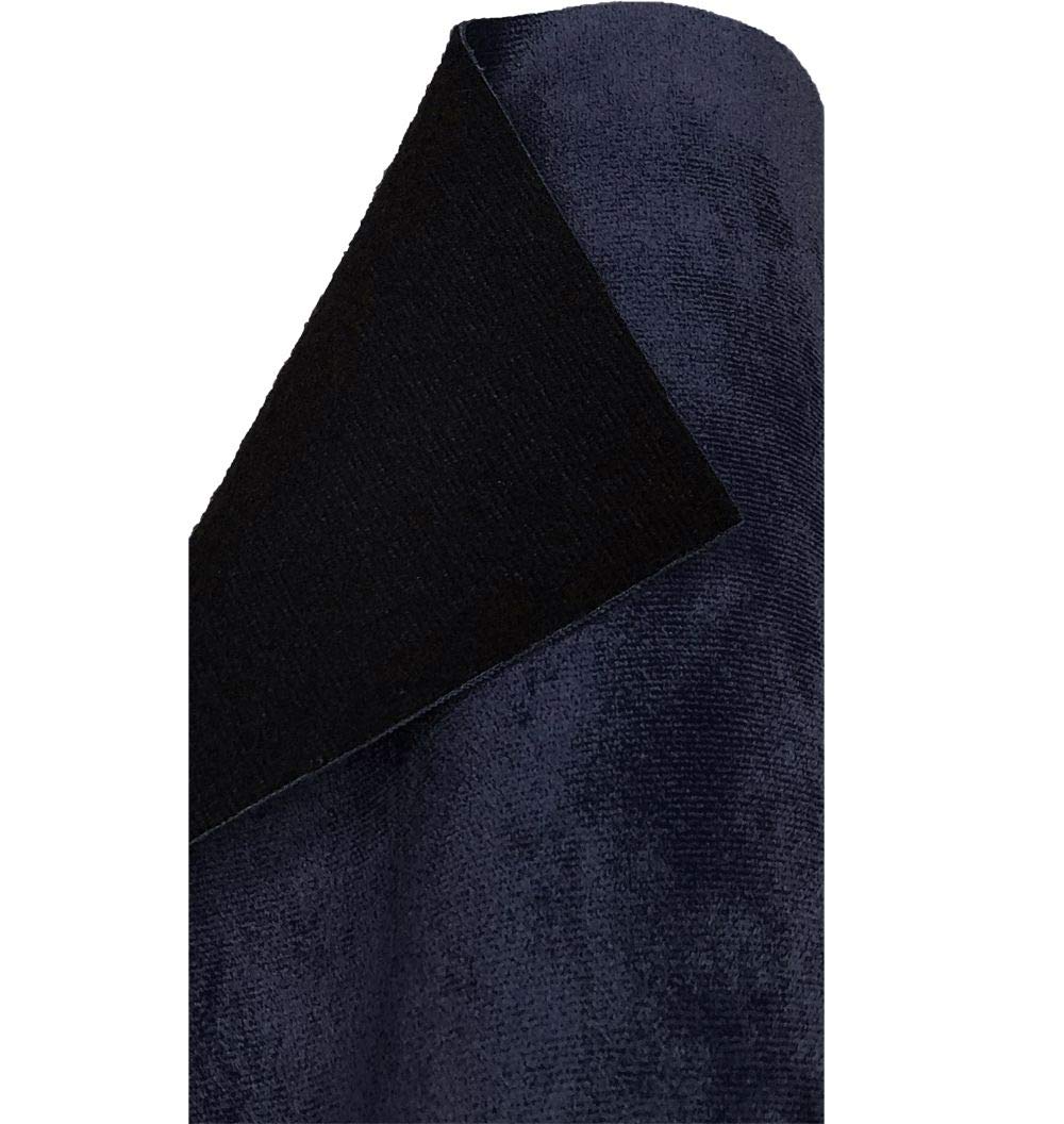 A-Express Plain Soft Plush Velvet Fabric Upholstery Dressmaking Curtain Blind Cushion Velour Material - Navy Blue Half Metre 50cm x 145cm