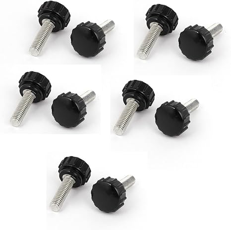 Amazon Co Jp Uxcell フルートノブ ローレットノブ ラウンドヘッド 蝶ネジ グリップ ブラック M6 X 18mm X 22mm 10個入り Diy 工具 ガーデン