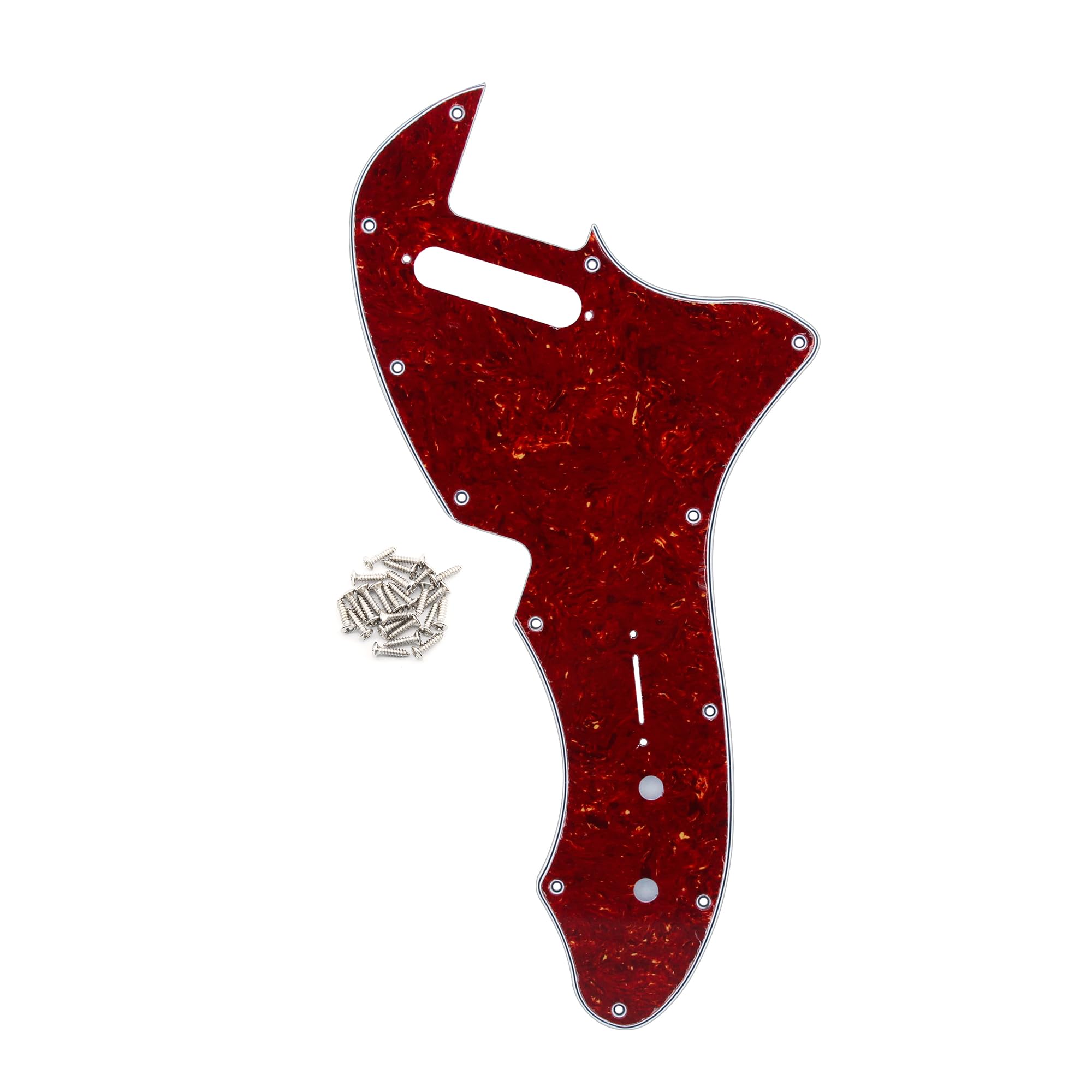 FLEOR 12 Screw Holes TL Thinline Pickguard Re-Issue Style Scratch Plate Fits Original U.S. Made TL TE Thinline 69 RI USA, 4-ply Red Tortoise