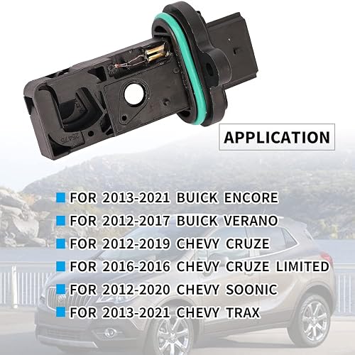 12671624 Mass Air Flow Sensor MAF Replacement For Chevy Cruze 1.4L 1.6L 1.8L, Buick Encore, Sonic, Trax - Also Fits 0280218419, 13505433