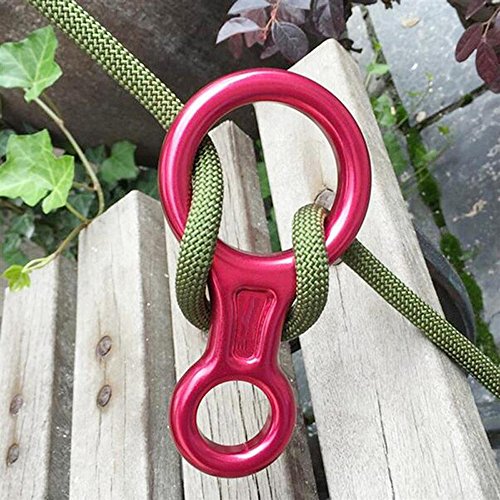 35KN 8 Shape Carabiner Descender Climbing Carabiners Abseiling Downhill Safety Ring Descender Aluminum Rescue Descender Outdoor Rock Climbing Carabiners Safety Device Climbing Equipment Random Color