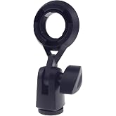 HLGHLG Short Video Mic Clip, 270&deg; Rotatable Microphone Holder with 3/8" Conversion Nut, Shockproof Stand Adapter for 0.9-inch (22mm) Condenser Mics, Compatible with Most Stands &amp; Boom Arms