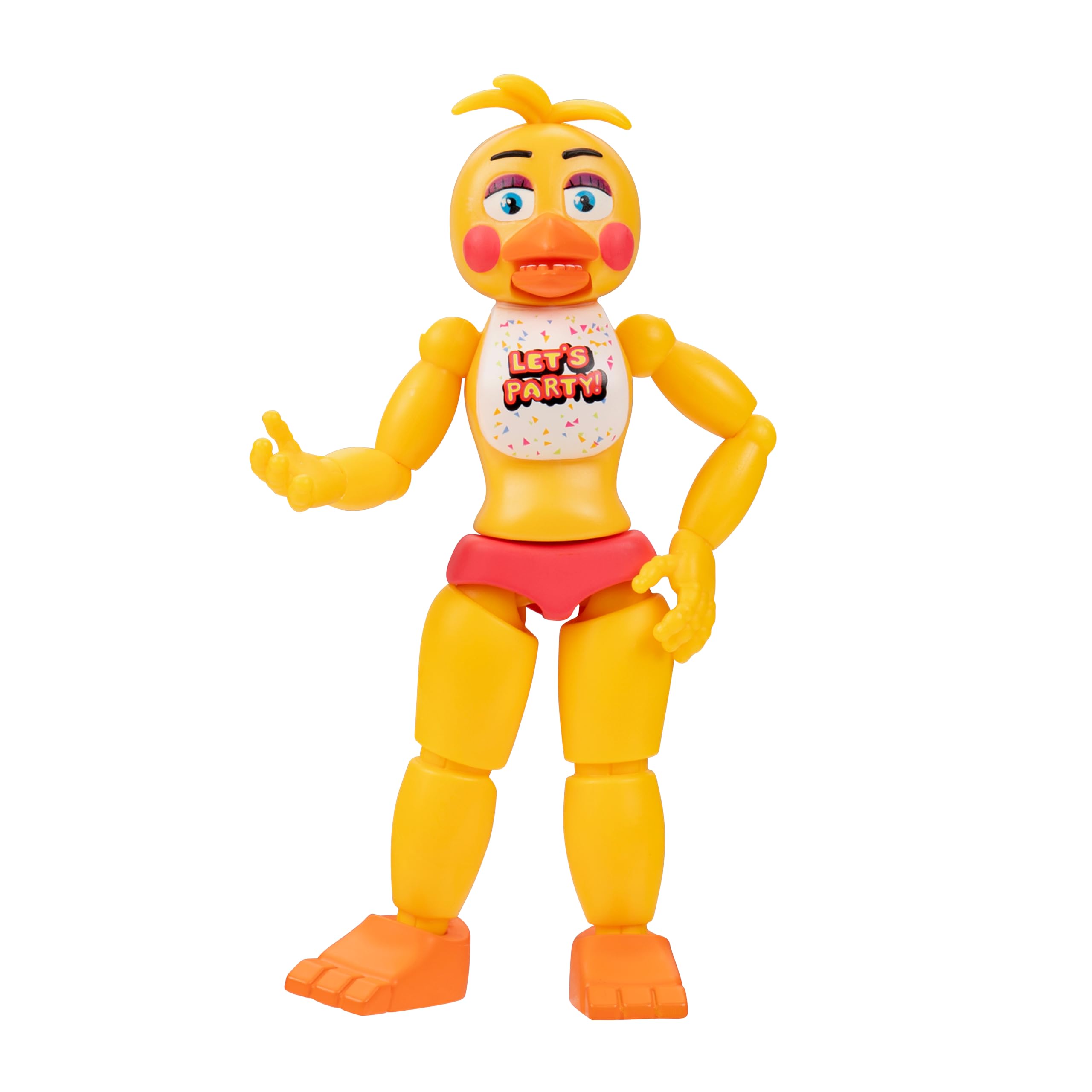 Five Nights at Freddys Toy Chica - 5-Inch Articulated Figure with Jumpscare Feature and Glow-In-The-Dark Eyes