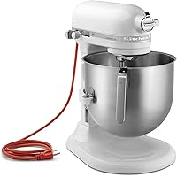 KitchenAid KSM8990WH 8-Quart Commercial Countertop Mixer, 10-Speed, Gear-Driven, White