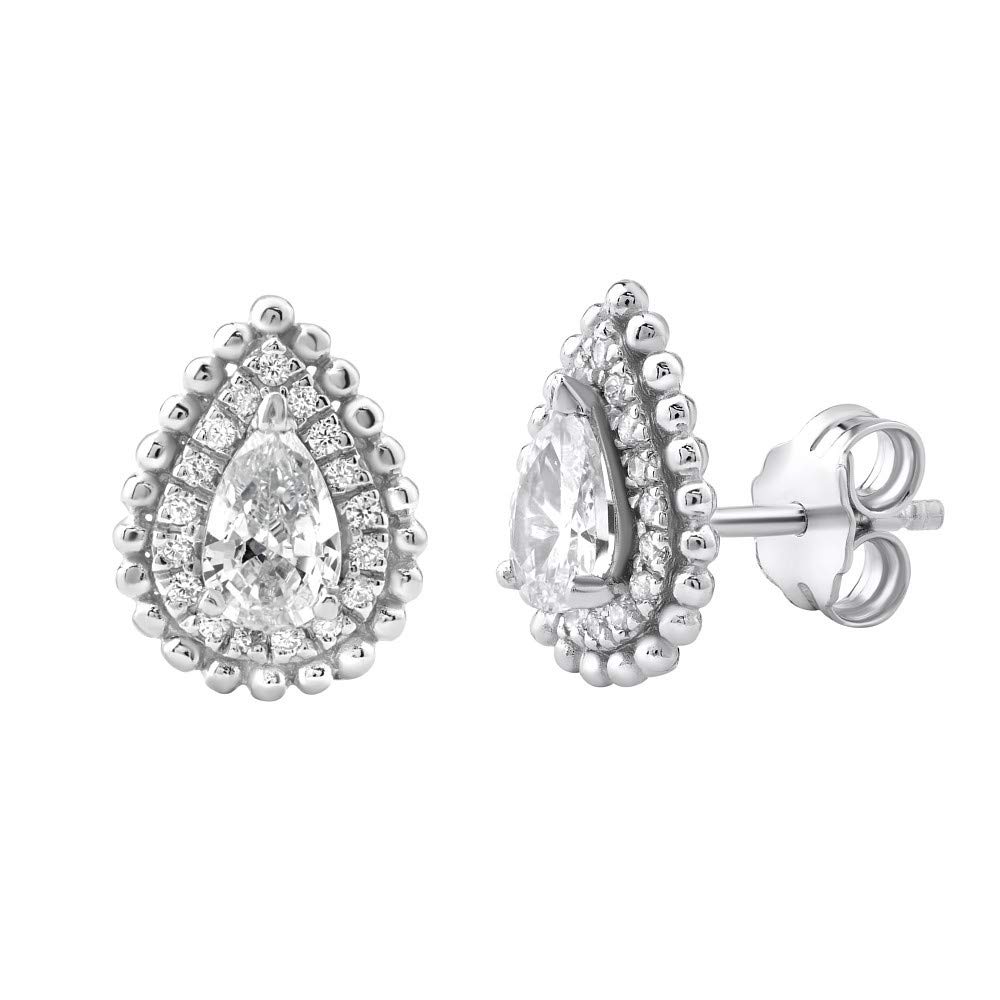 SILVEGO - ZTD182580 - Women 925 Sterling Silver Earrings Drop with Zirconia
