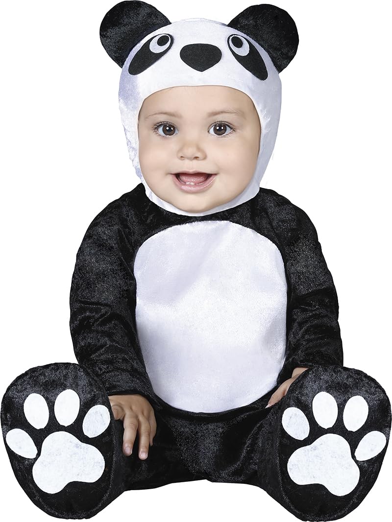FIESTAS GUIRCA | Baby Panda Fancy Dress Costume (18-24 Months) - Hood, Jumpsuit and Feet - Animal and Bear Costumes for Halloween and Fancy Dress Parties - Ideal for Unisex Babies - Black and White
