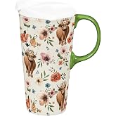Evergreen Highland Cow Perfect Mug, 17oz, Gift Box