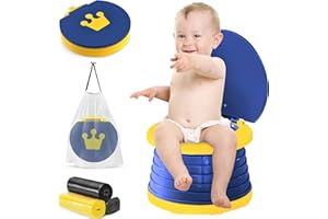YZNLIFE Travel Potty for Toddlers, Portable Potty for Toddlers Foldable Kids Training Toilet Seat for Boys Girls Baby Carry Potty Children Car Potty Chair for Camping Park with 3 Rolls Bag(Blue)